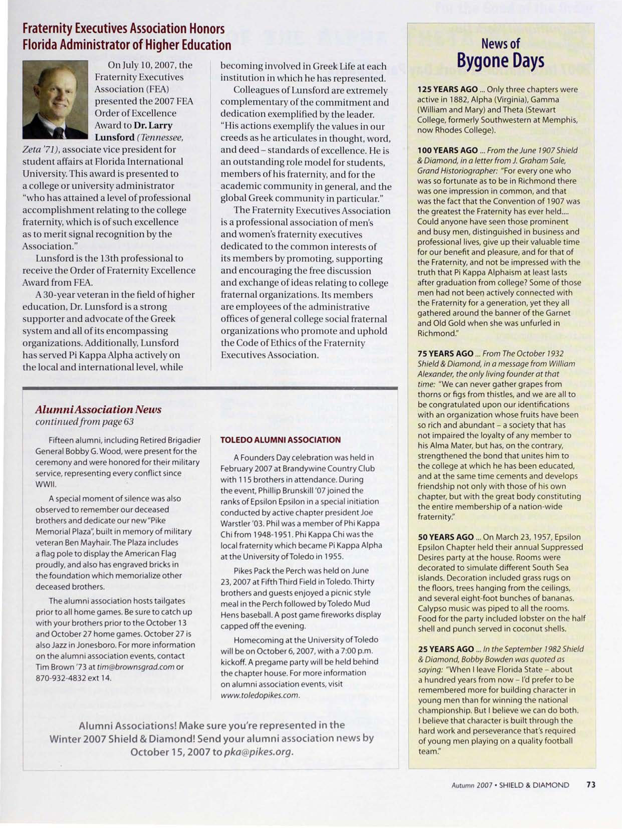 Fraternity Executives Association Honors Florida Administrator of Higher Education